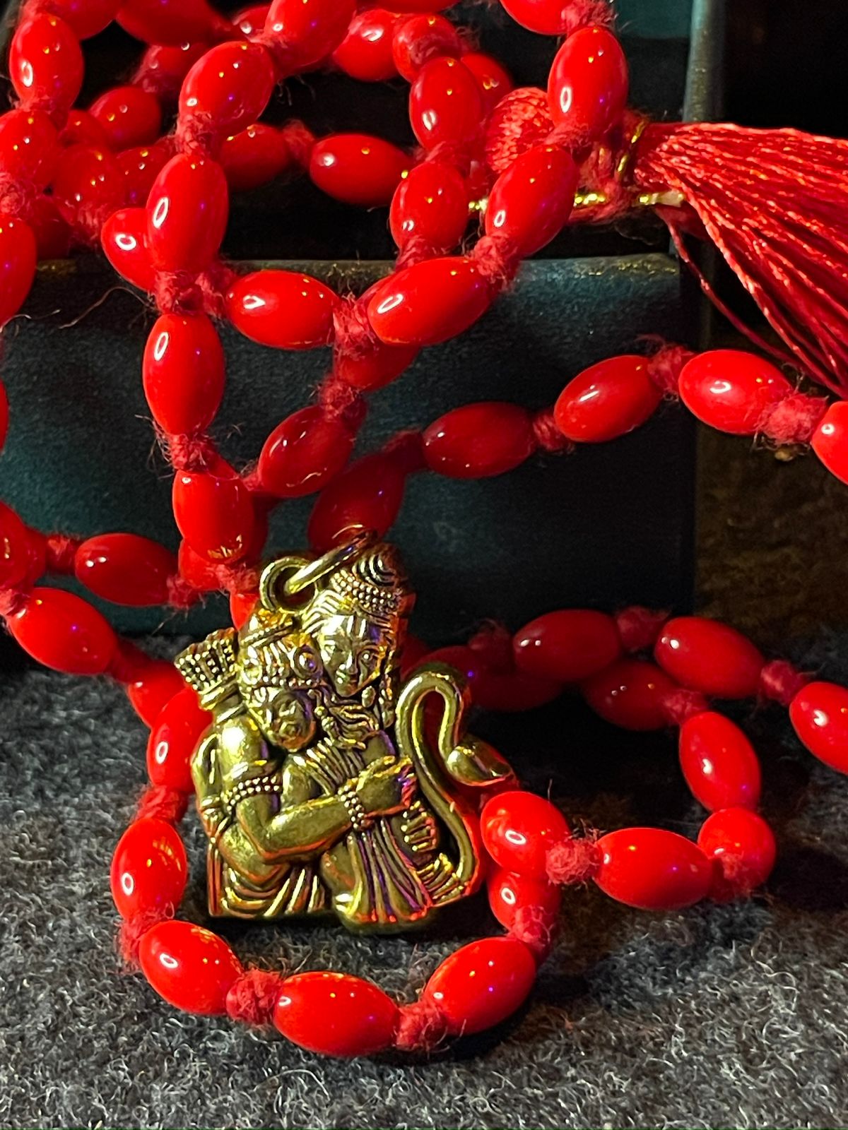 Shri Ram-Hanuman Pendant Coral Mala : Overcome Mangal Dosha