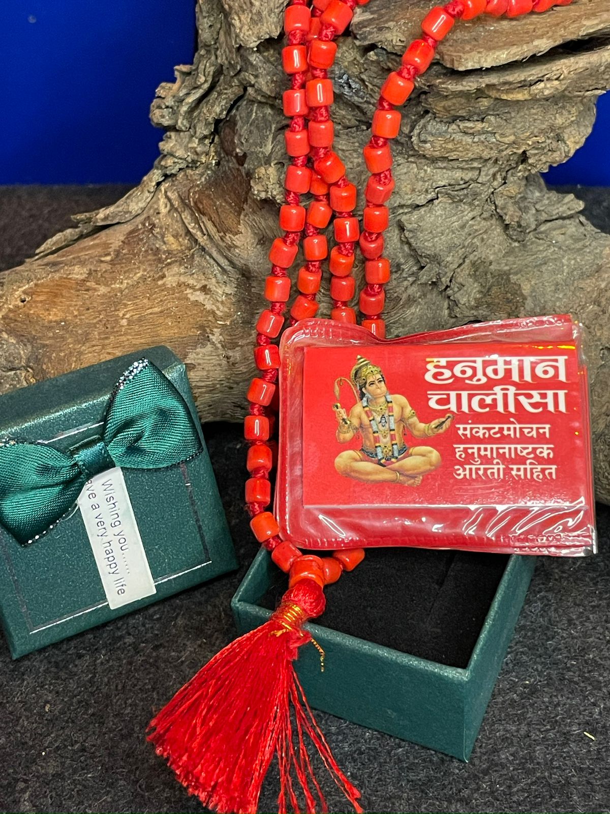 Hanuman Red Coral Mala with Coral Bracelet : Courage & Confidence