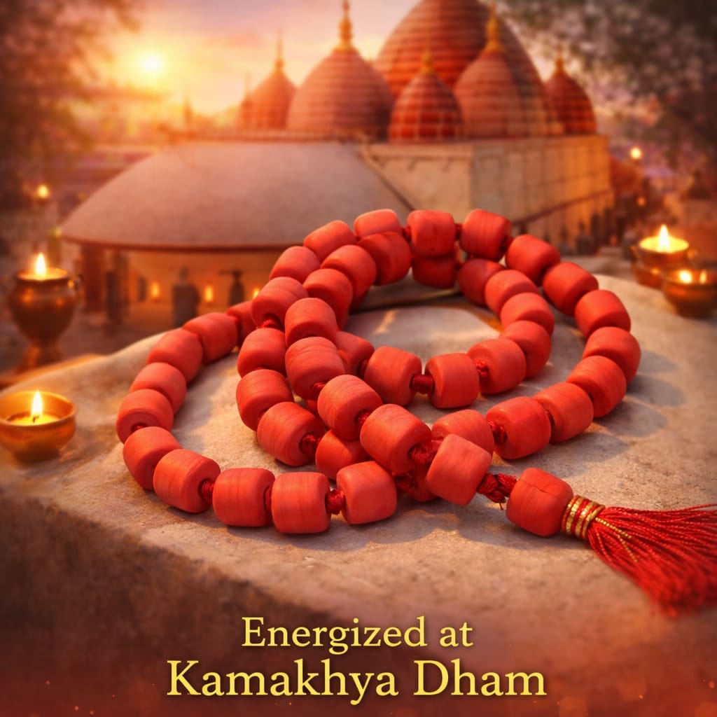 Red Stone  Pure Original  Coral Siddh Kamakhya with Bramah Gaath Mala : Overcome Fear & Nervousness