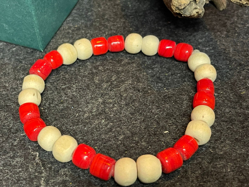 Hanuman Red Coral Mala with Coral Bracelet : Courage & Confidence